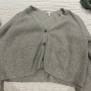 Oversized grey button up cardigan